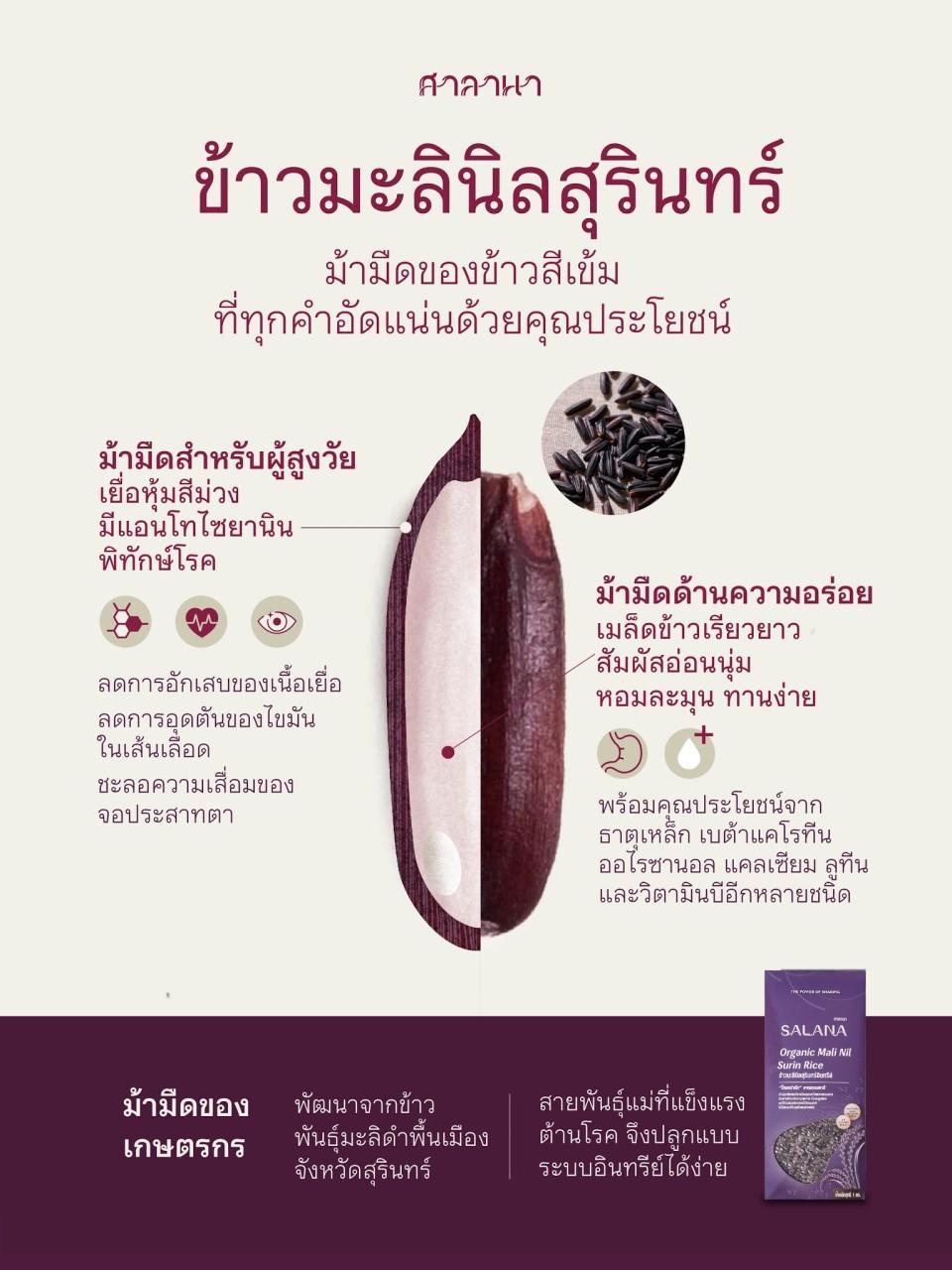 ข้าวซ้อมมือมะลินิลสุรินทร์ (ออร์แกนิค 100%) สุญญากาศ 5 Kg